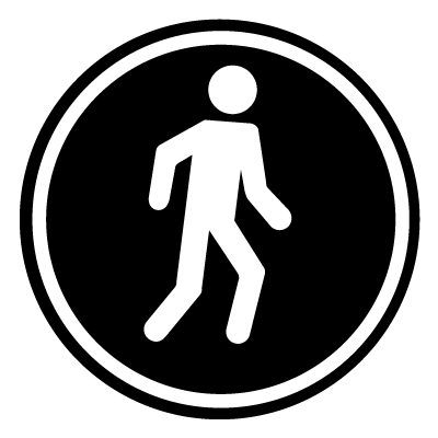 Pedestrians ahead safety signage gobo.