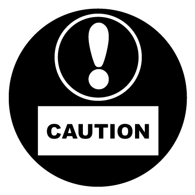 'Caution' circle safety signage gobo.