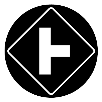 Diamond 'junction' safety signage gobo.