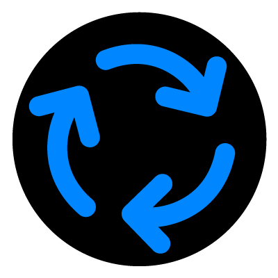 Blue roundabout safety signage gobo.