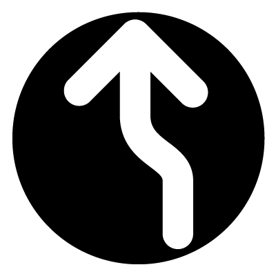 Curve left wayfinder safety signage gobo.