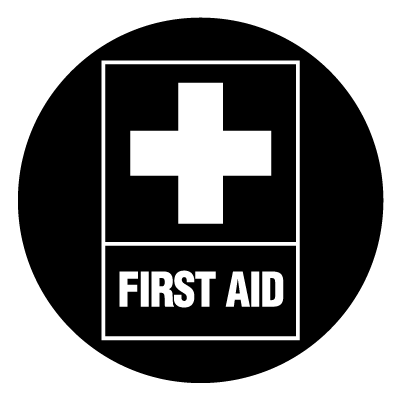 First aid safety signage gobo.