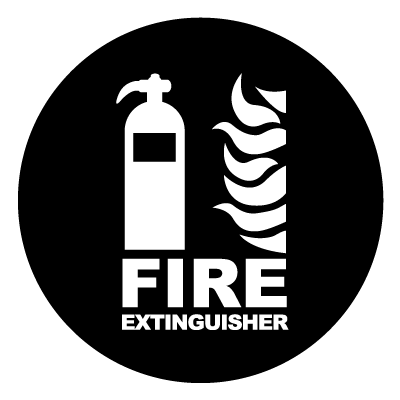 Fire extinguisher safety signage gobo.