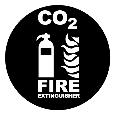 CO2 Fire Extinguisher safety signage gobo.