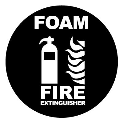 Foam Fire Extinguisher safety signage gobo.