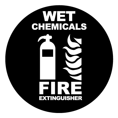 Wet Chemicals Fire Extinguisher safety signage gobo.
