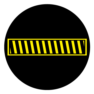 Yellow crosswalk safety signage gobo.