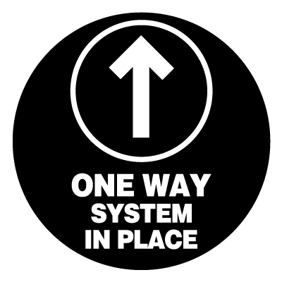 One way system safety signage gobo.