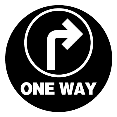 One way right safety signage gobo.