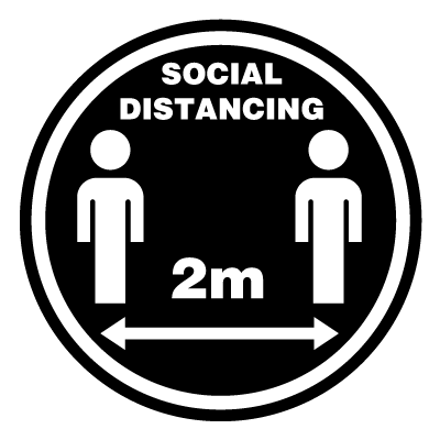 2m social distancing signage gobo.