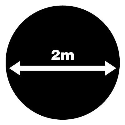 2m distancing arrows social distancing signage gobo.