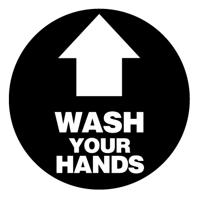 Wash your hands ahead safety signage gobo.