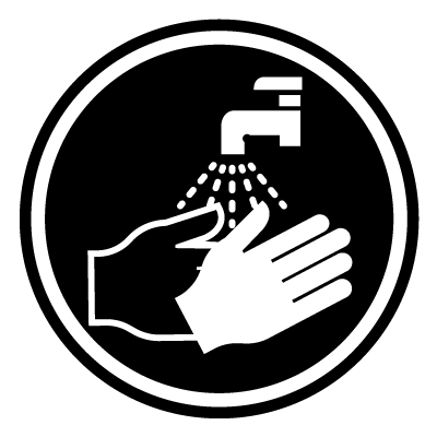 Circular 'hand wash station' safety signage gobo.