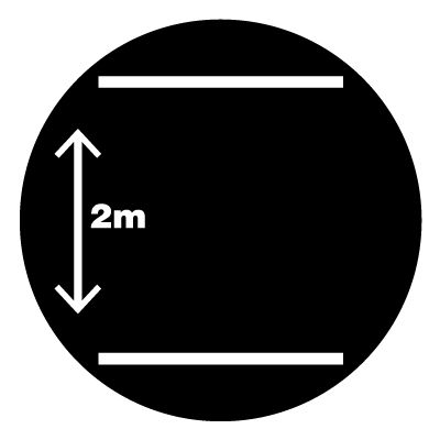 2m distance marker with arrows social distancing signage gobo.