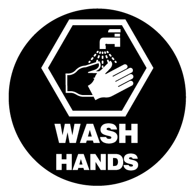 Wash hands safety signage gobo.