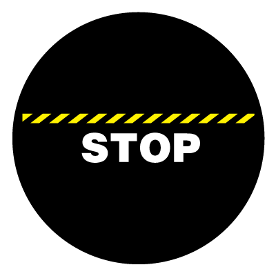 Yellow safety stop line safety signage gobo.