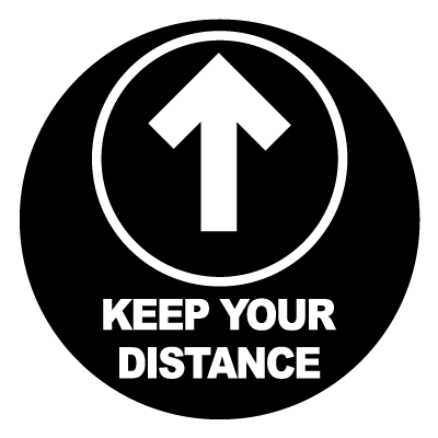 Keep your distance one way social distancing signage gobo.