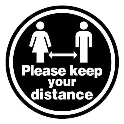 Please keep your distance social distancing signage gobo.