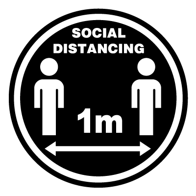 1m social distancing signage gobo.