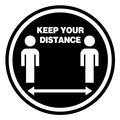 Keep your distance social distancing signage gobo.