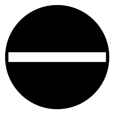 White horizontal line on a black circle gobo.