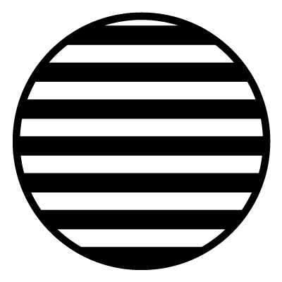 Thick white horizontal lines on a black circle gobo.