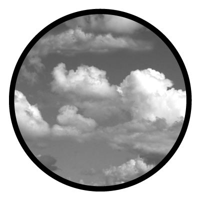 Greyscale cloudy sky gobo.