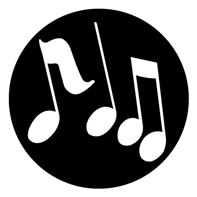 Musical Gobos Music Notes 1 Gobo | TV & Film Gobos | Projected Image