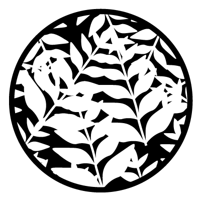 White foliage breakup design on a black background.
