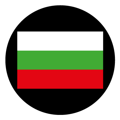 Bulgaria flag on a black circle gobo.