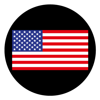 USA flag on a black circle gobo.