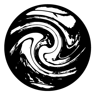 Black and white swirl marble effect gobo.